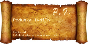Poduska Iván névjegykártya